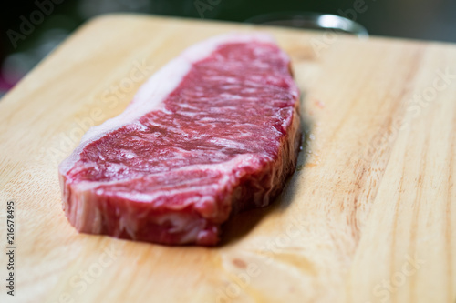 Red Raw Steak Sirloin against
