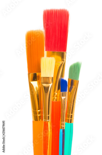 colored brushes for watercolor isolated