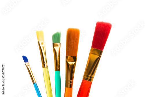 colored brushes for watercolor isolated
