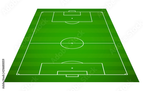 Green grass field background. Vector Football - Soccer Field