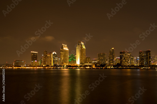 San Diego  California cityscape in the evening