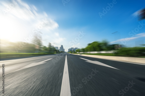 high speed view of asphalt road  © THINK b