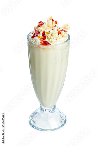 Milk shake cocktail isolated on white background
