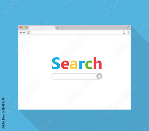 Browser window search bar. Flat style - stock vector.