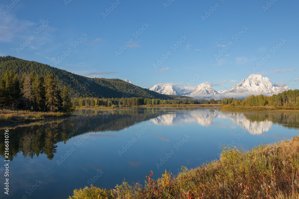 Fototapeta premium Scenic Reflection Landscape of the Tetons in Fall