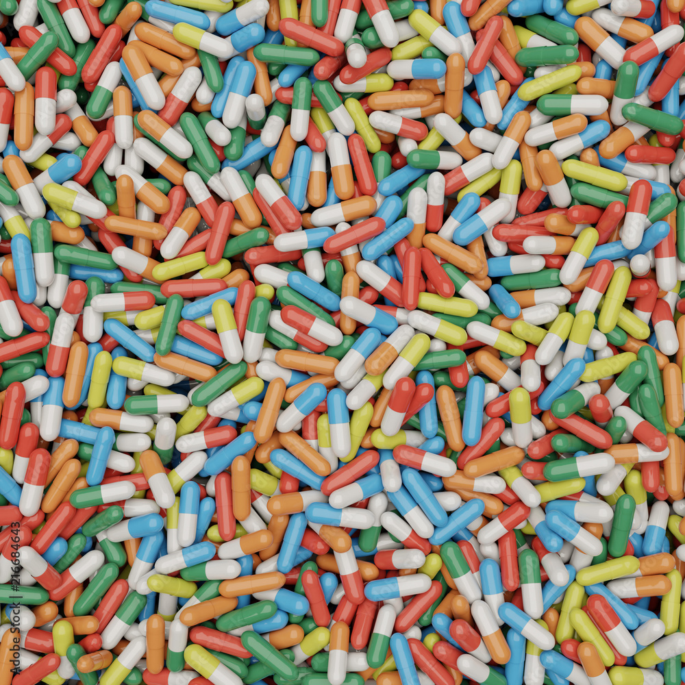 3d rendering about a pile of pills 3d rendering about a pile of pills
