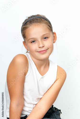 Portrait of a beautiful Isolated young girl