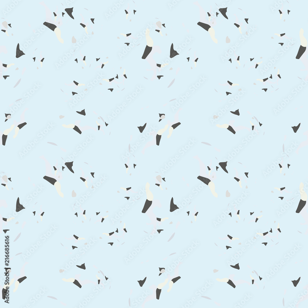 UFO military camouflage seamless pattern in light blue, yellow and different shades of grey color