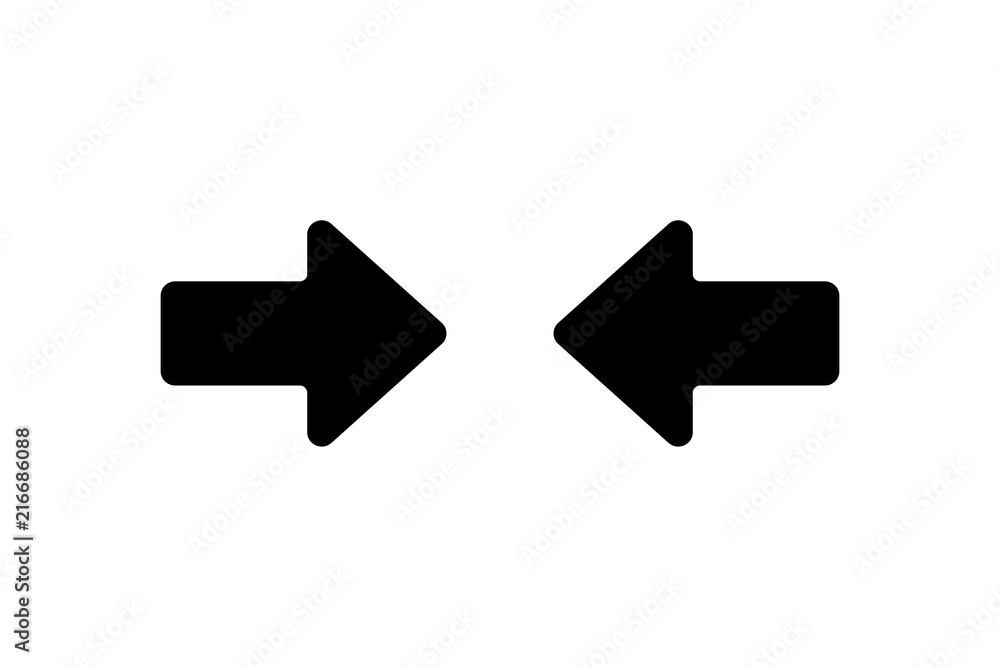 Arrow left and right button icon vector illustration on white background Arrow left and right button icon vector illustration on white background
