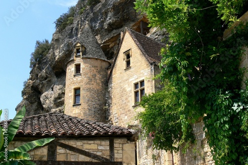 Old semi-troglodyte house in the village of La Roque Gageac, Dordogne, France 