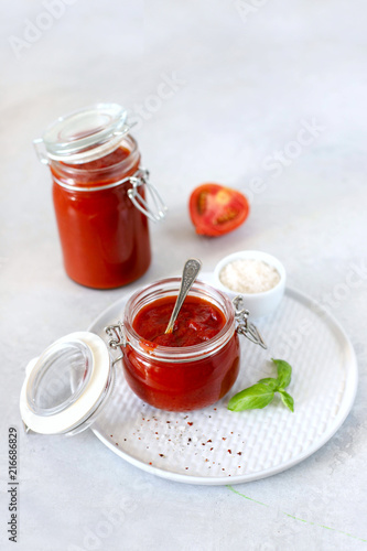 Tomato sauce with ripe tomatoes.