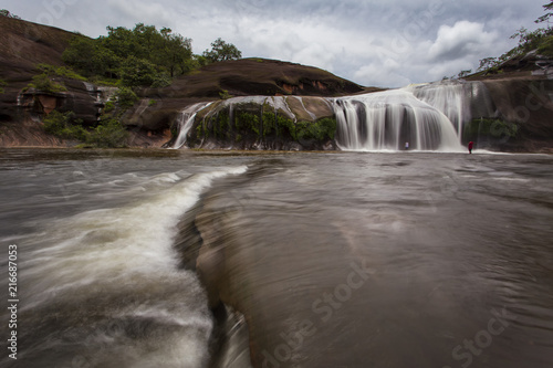 Tham Phra Waterfall Beautiful nature at Bueng Kan Province,Thailand
