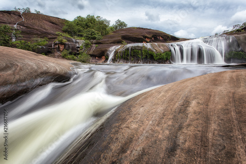 Tham Phra Waterfall Beautiful nature at Bueng Kan Province,Thailand