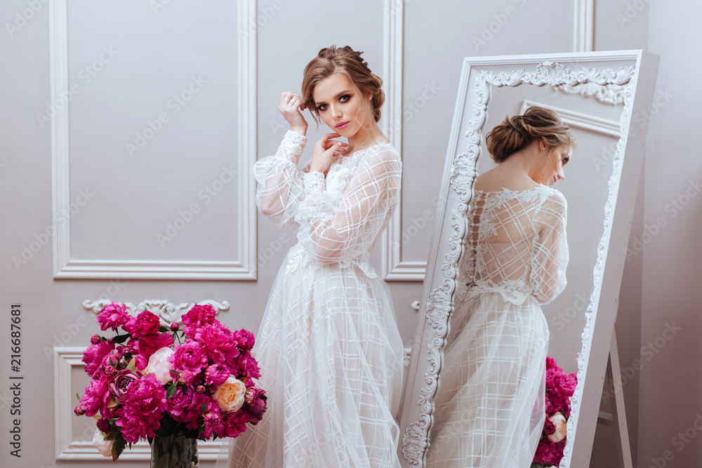 Beautiful bridel with flowers peony Beautiful bridel with flowers peony