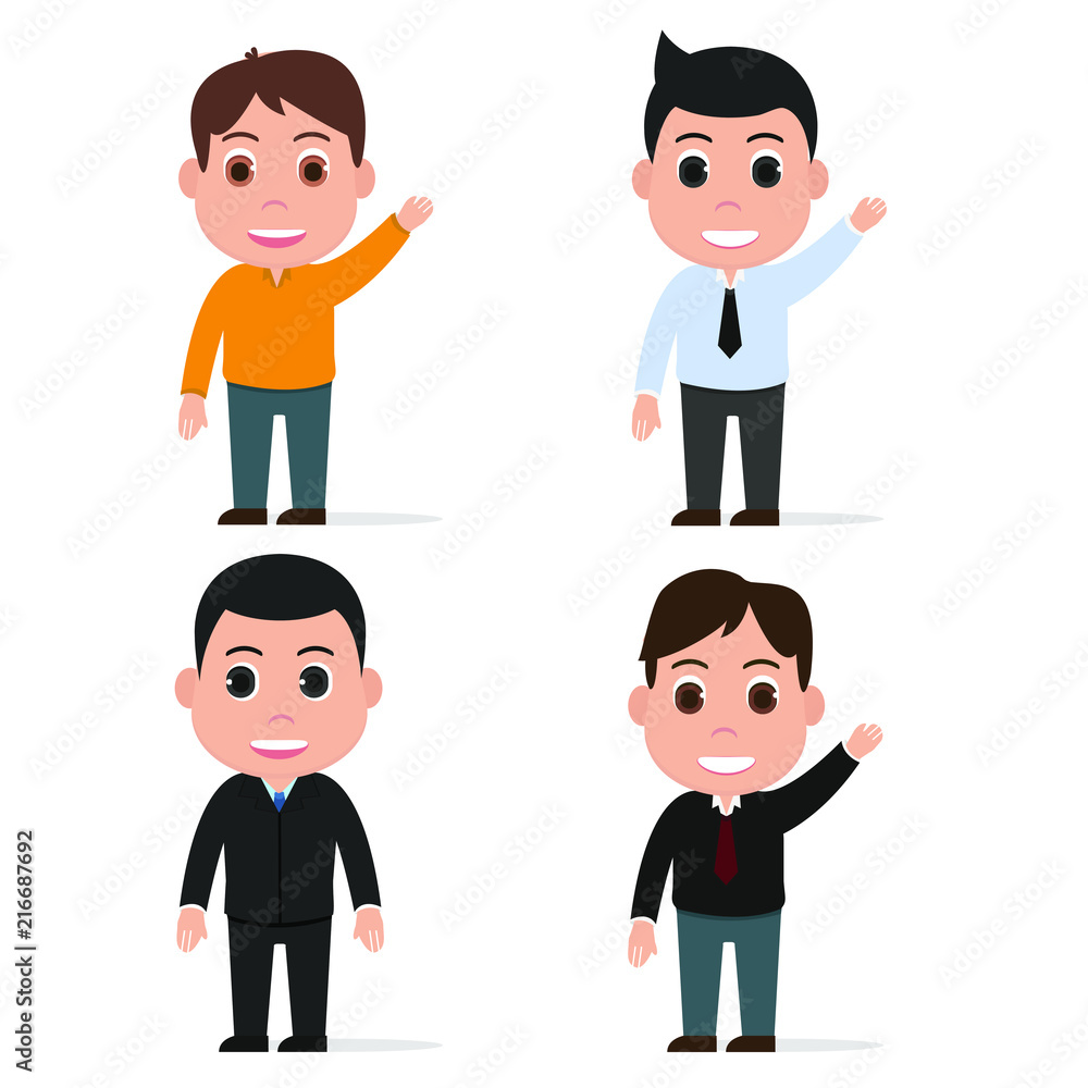 Businessman set 6 characters vector Businessman set 6 characters vector