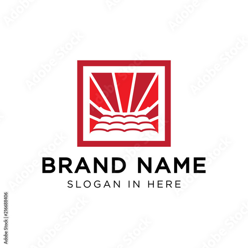 Canvas Print china roof construction logo template
