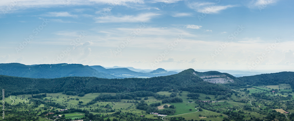 Germany, XXL Stuttgart nature landscape panorama of swabian alb region