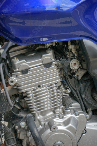 motorcycle engine close-up view