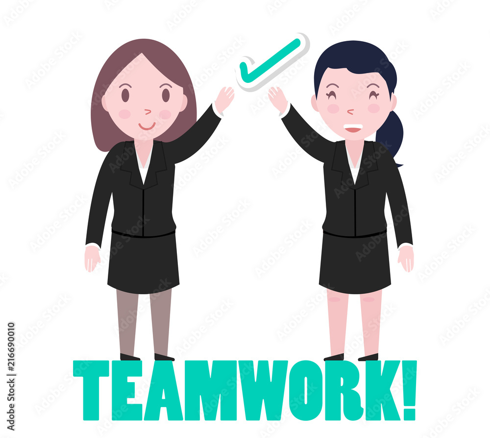 Good Teamwork Two Business Woman Stock Vector Adobe Stock