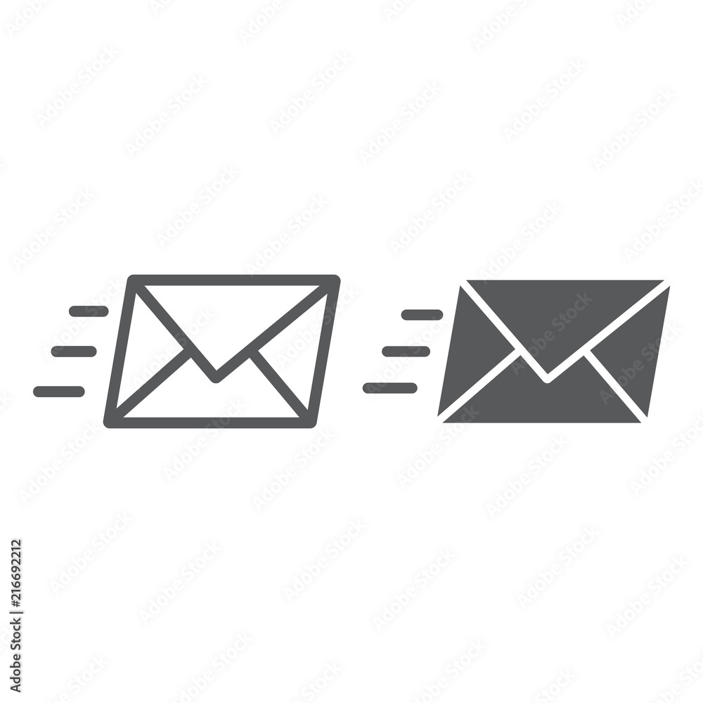 Email line and glyph icon, business and address, message sign, vector graphics, a linear pattern on a white background, eps 10. Email line and glyph icon, business and address, message sign, vector graphics, a linear pattern on a white background, eps 10.