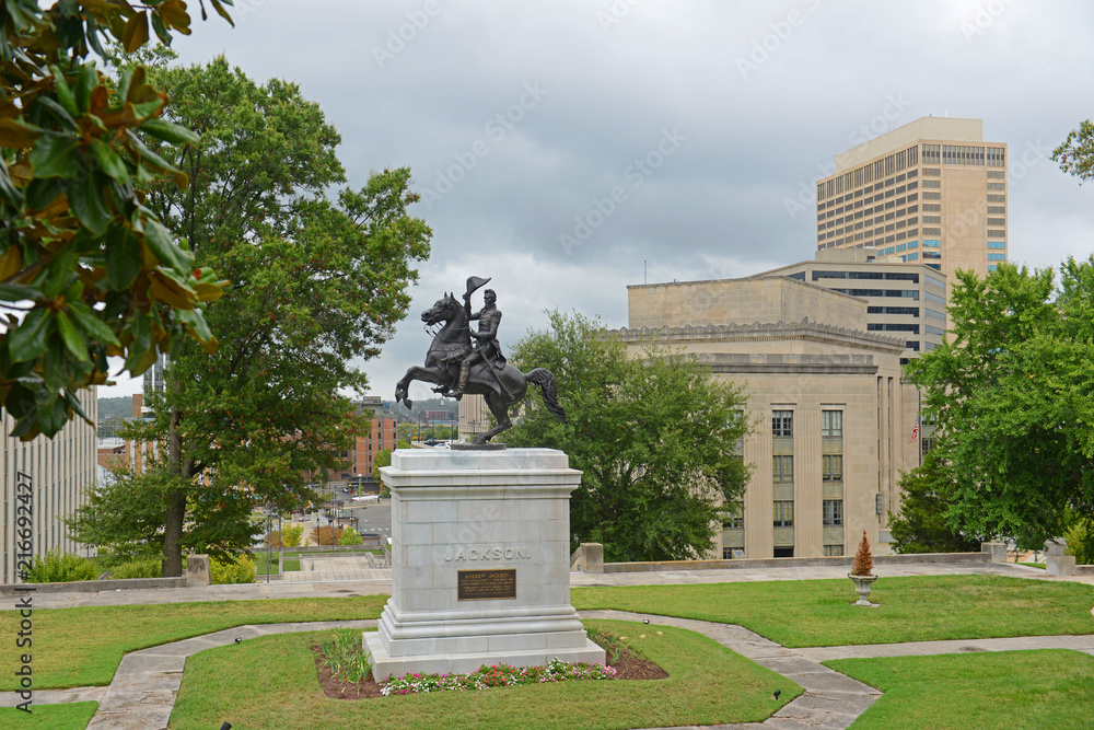 Obraz premium Andrew Jackson Statue in State Capitol at the center of Nashville, Tennessee, USA.