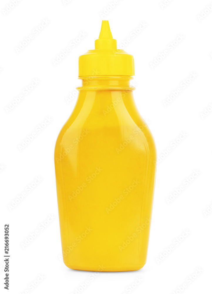 Mustard bottle on a white background Mustard bottle on a white background