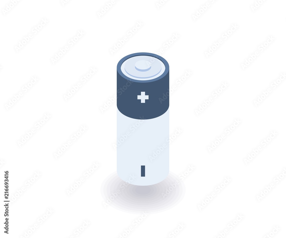 Battery isometric icon. Vector 3D illustration for web design. Battery isometric icon. Vector 3D illustration for web design.