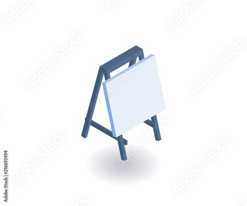 Drawing board isometric icon. Vector 3D illustration for web design.