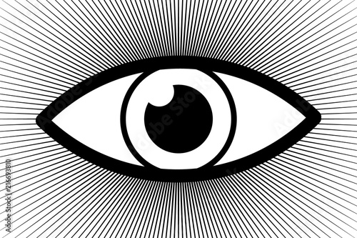 Eye abstract background - black and white vector pattern