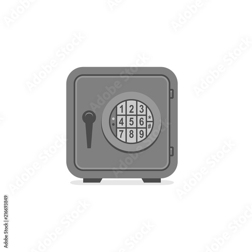 Steel safe. flat style. isolated on white background