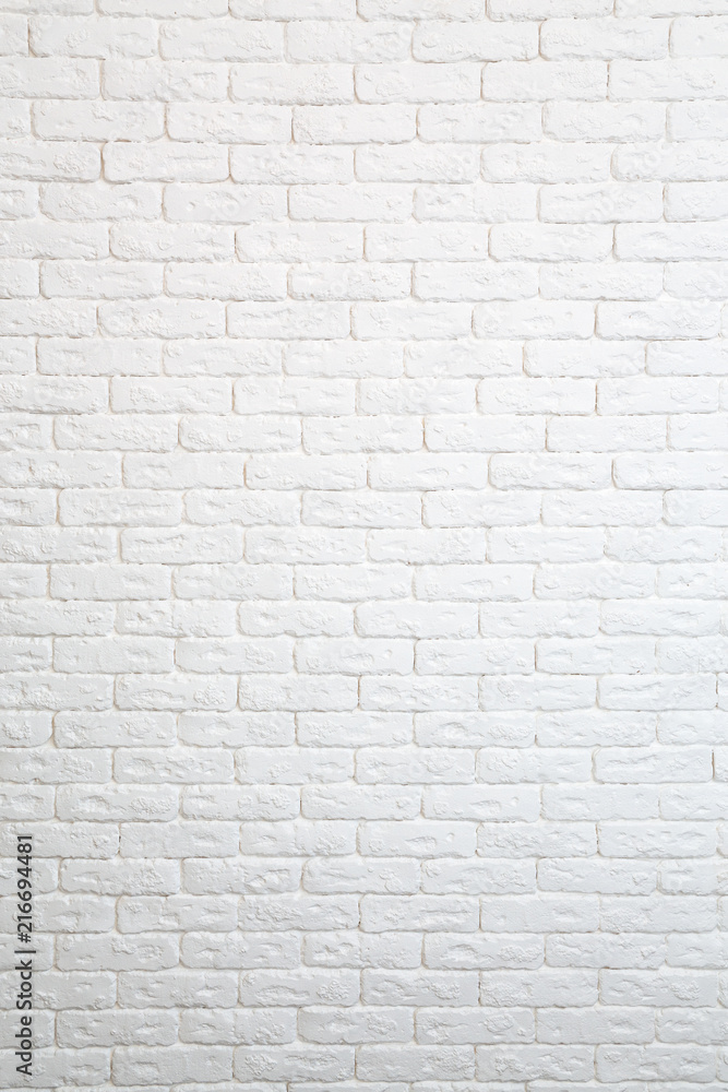 Fototapeta premium Biały mur z cegły