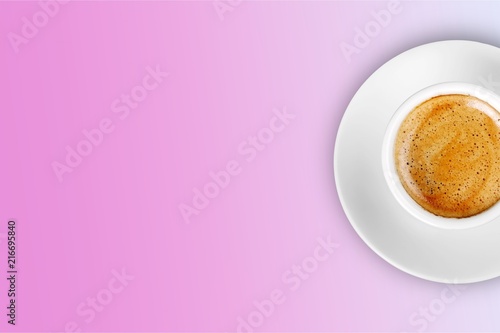 Cup of coffee on background