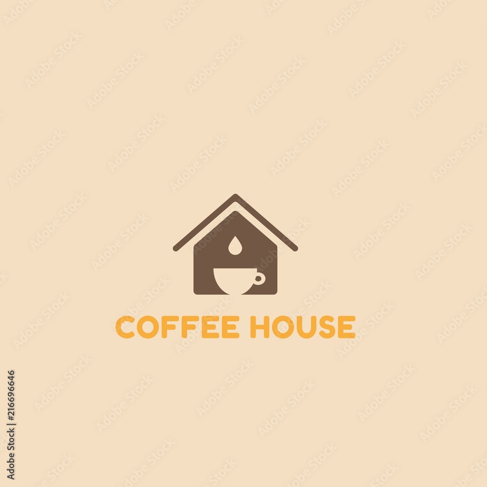 Coffee cup icon with lettering for restaurant, cafe, menu, coffee house and shop, sticker. Coffee house logo design template Coffee cup icon with lettering for restaurant, cafe, menu, coffee house and shop, sticker. Coffee house logo design template