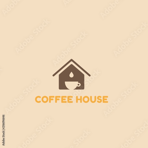 Coffee cup icon with lettering for restaurant, cafe, menu, coffee house and shop, sticker. Coffee house logo design template