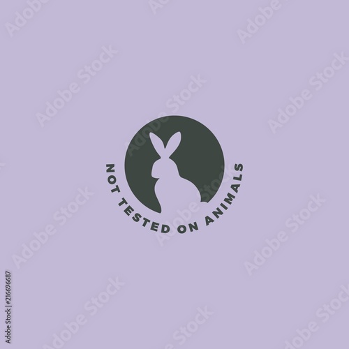 Animal cruelty free symbol. Rabbit icon can be used as a sticker, logo, stamp, icon