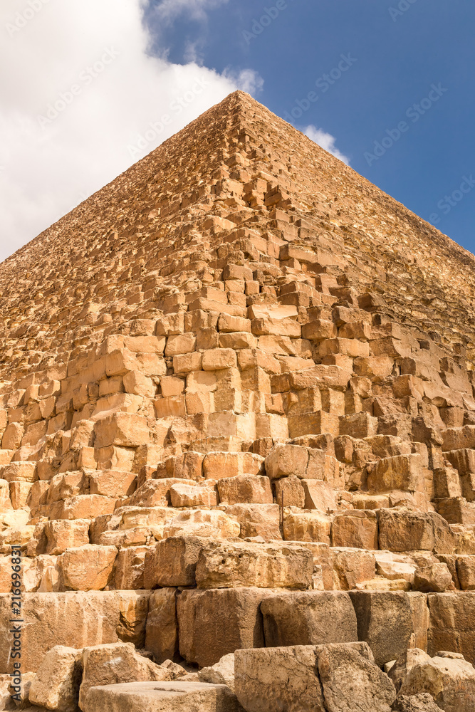 Egypt pyramids. View from below