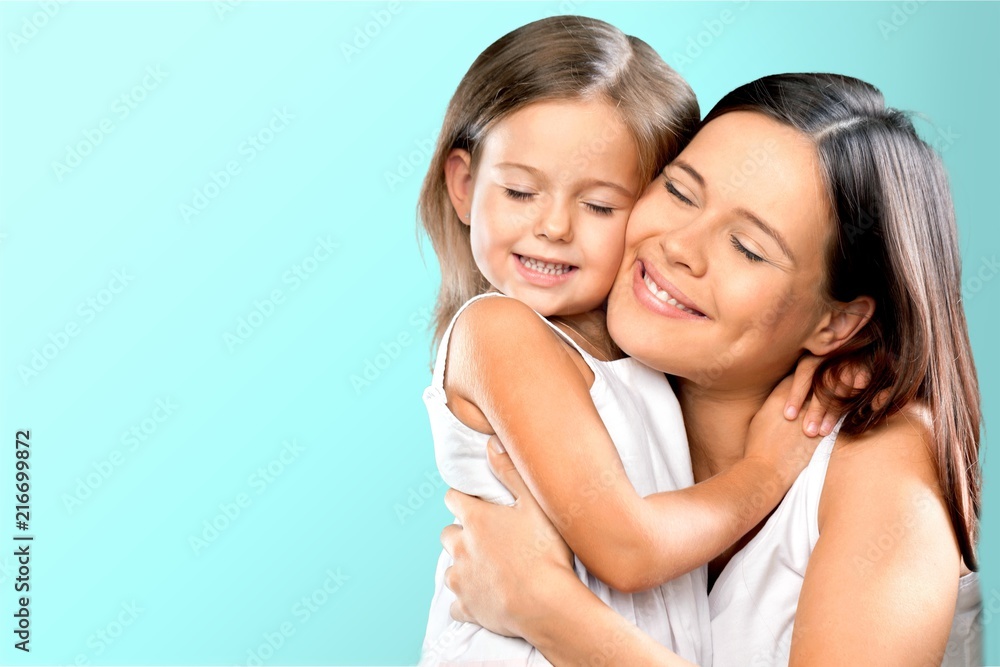 Happy Mother and daughter hugging