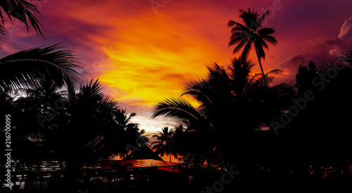 Romantic sunset in Thailand, Koh Chang, 