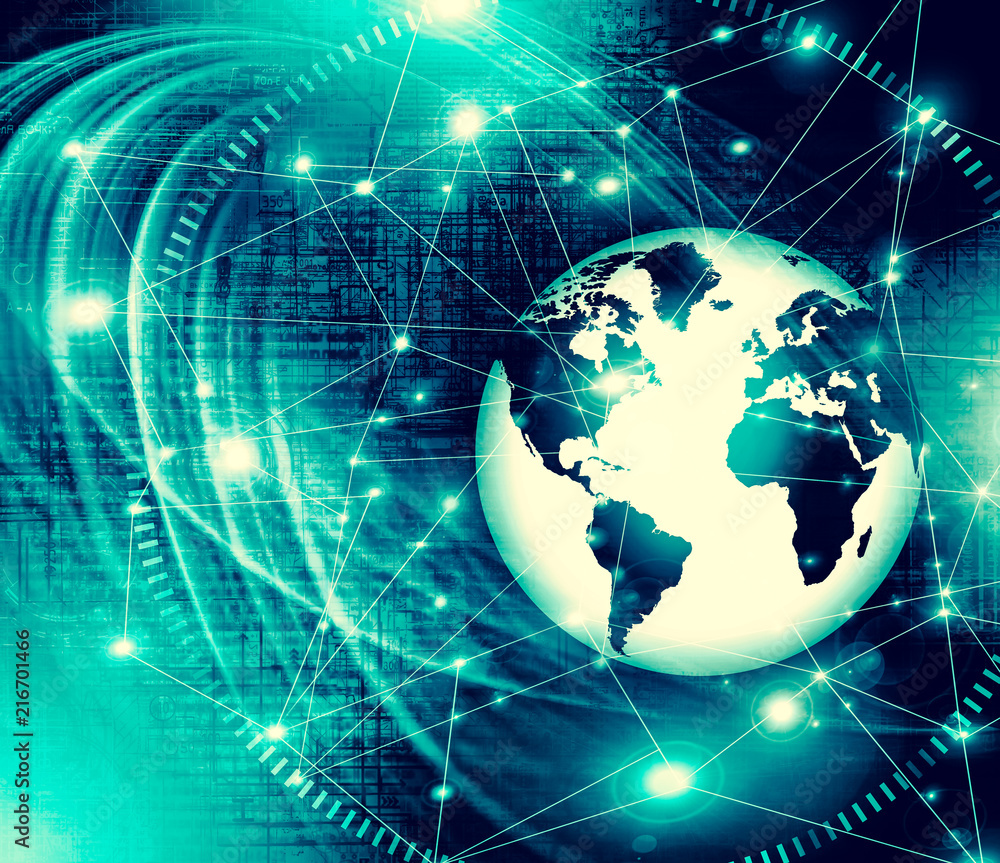 Best Internet Concept of global business. Globe, glowing lines on technological background. Wi-Fi, rays, symbols Internet, 3D illustration Best Internet Concept of global business. Globe, glowing lines on technological background. Wi-Fi, rays, symbols Internet, 3D illustration