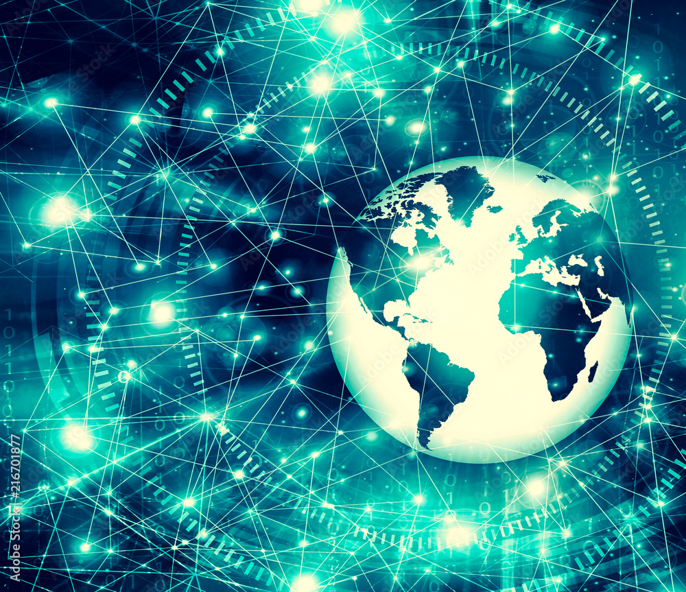 Best Internet Concept of global business. Globe, glowing lines on technological background. Wi-Fi, rays, symbols Internet, 3D illustration Best Internet Concept of global business. Globe, glowing lines on technological background. Wi-Fi, rays, symbols Internet, 3D illustration
