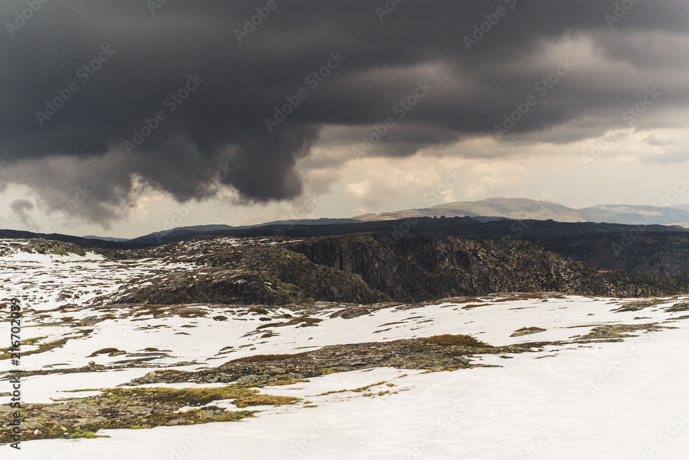 Natural Park Serra da Estrella, Portugal, covered in snow.,