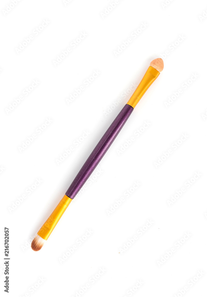 Brush for make-up on white background, close-up, isolate, make-up brush Brush for make-up on white background, close-up, isolate, make-up brush