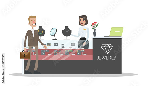 Man in jewelry shop