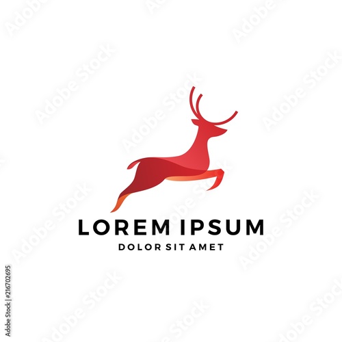jumping deer logo vector design inspirations