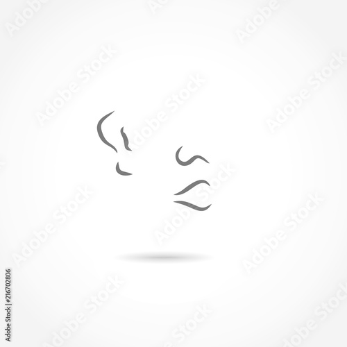 ear nose lips icon vector