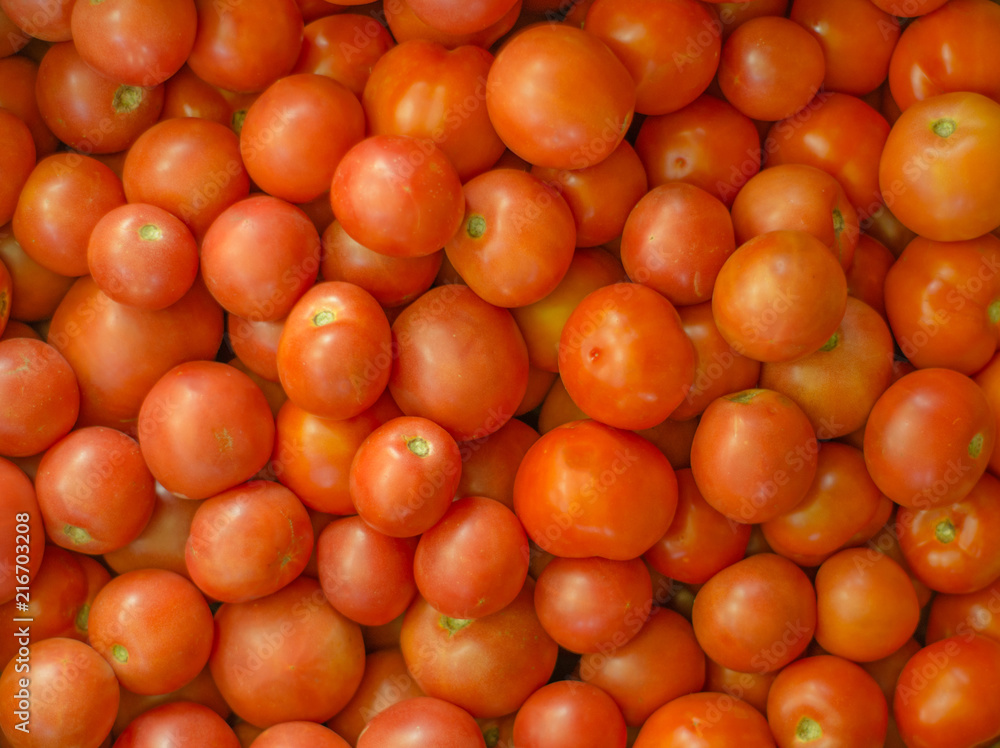 a lot of red ripe tomato