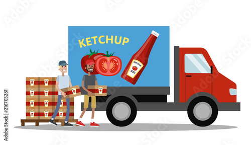 Big truck full of ketchup