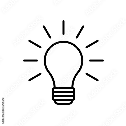 Lightbulb icon. Outline Icon Linear Style.  Idea, Light icon. Illumination, innovation, inspiration isolated sign. Intelligent, efficient, invention, think, brainstorm, imagination