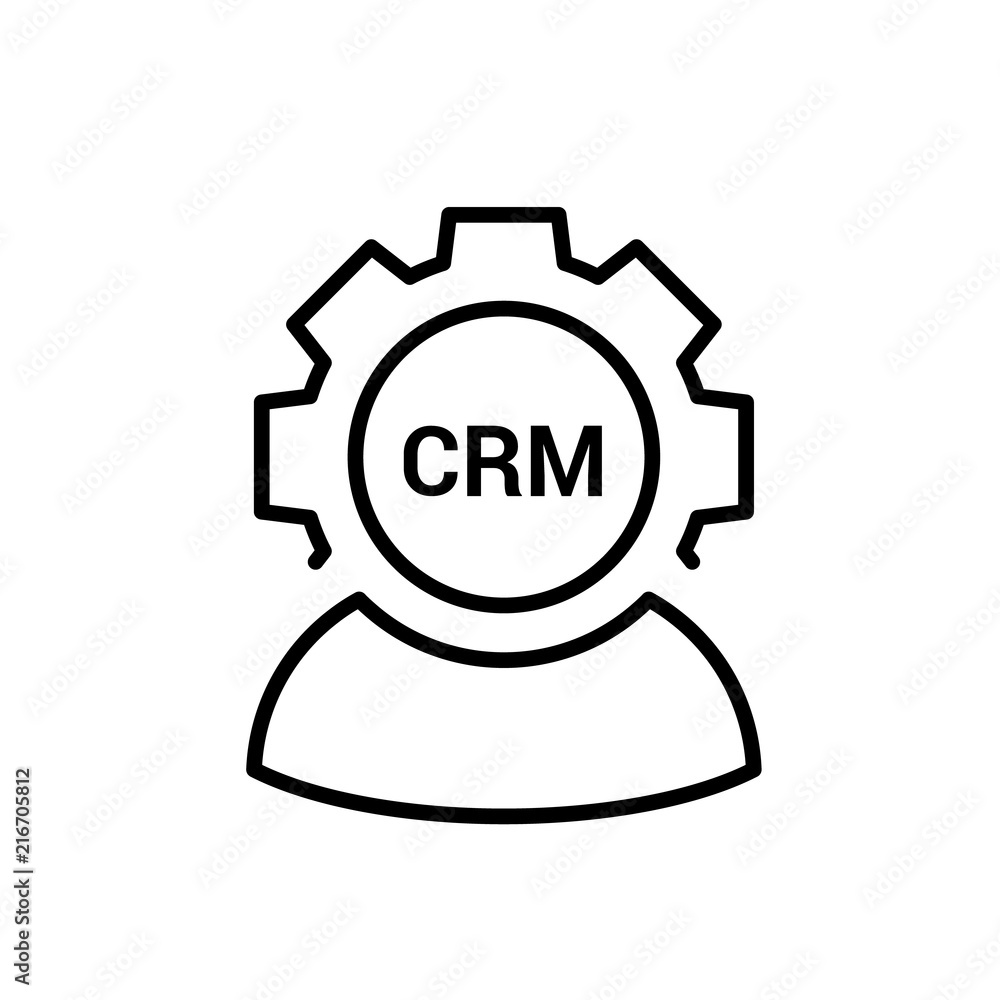 CRM, customer relationship management icon. Outline Icon Linear Style CRM, customer relationship management icon. Outline Icon Linear Style