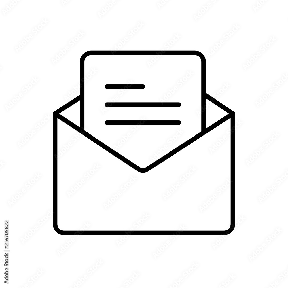 Mail vector icon. Outline Icon Linear Style Mail vector icon. Outline Icon Linear Style